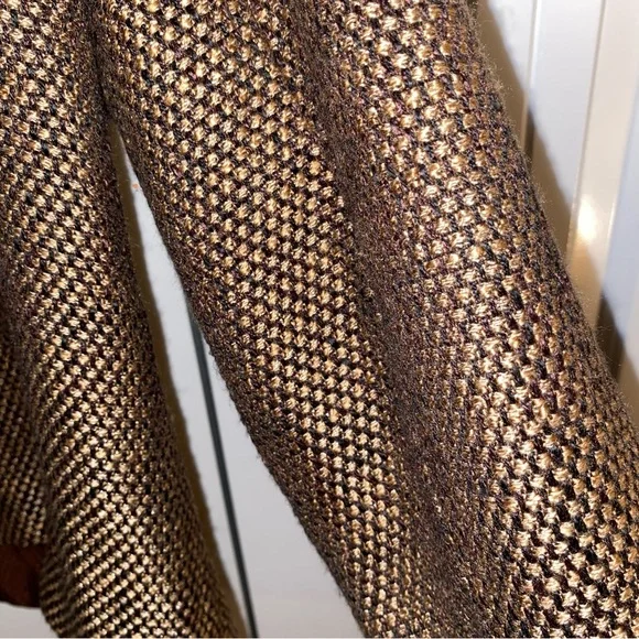 TanJay Gold-Brown Tweed Blazer with Twist Lock Buttons Size 8 - Picture 6 of 14